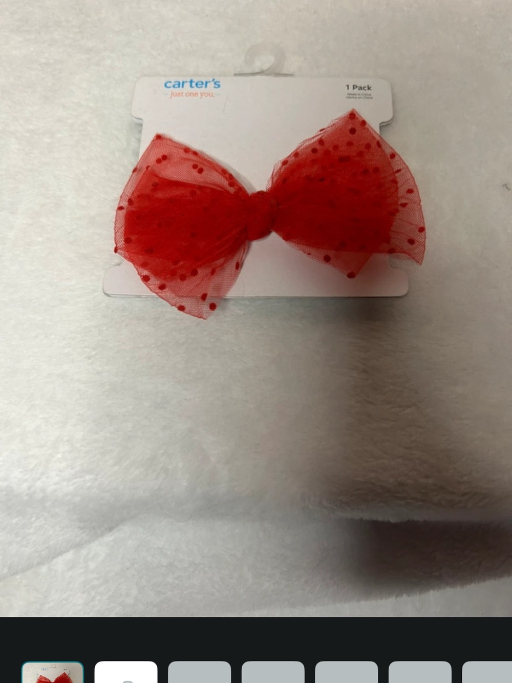 Carter's Red Polka Dot Tulle bow head band